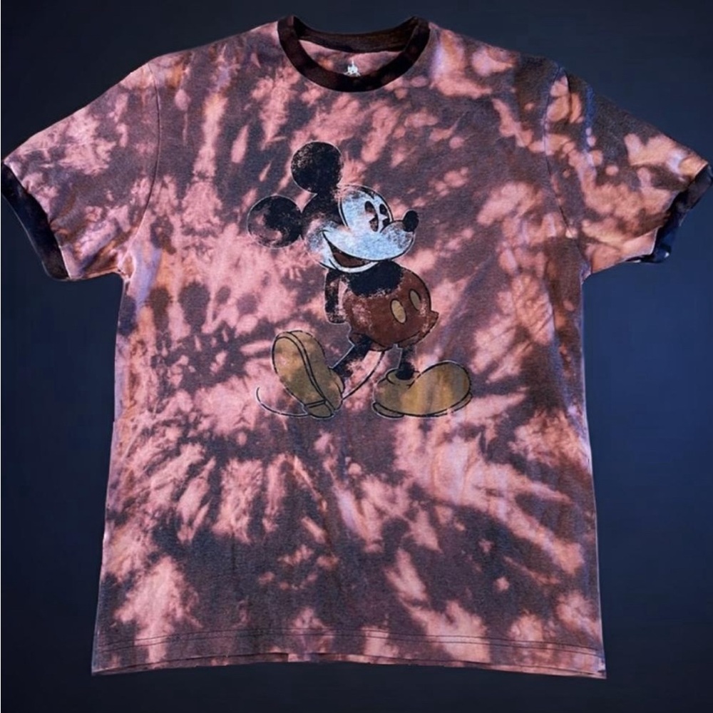 Bleached out Disney Parks Mickey Ringer Tee Size M